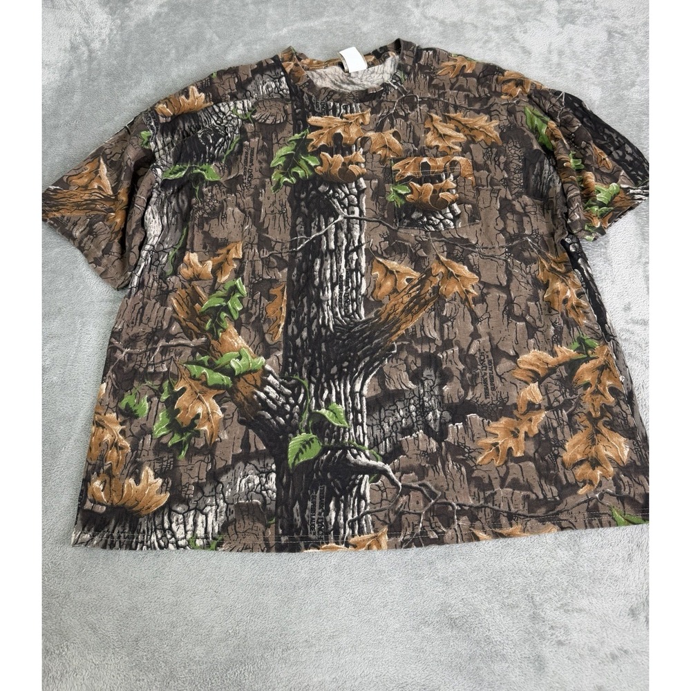 Vintage Y2K Jerzees Camo Short Sleeve T Shirt Men's Size XL Green